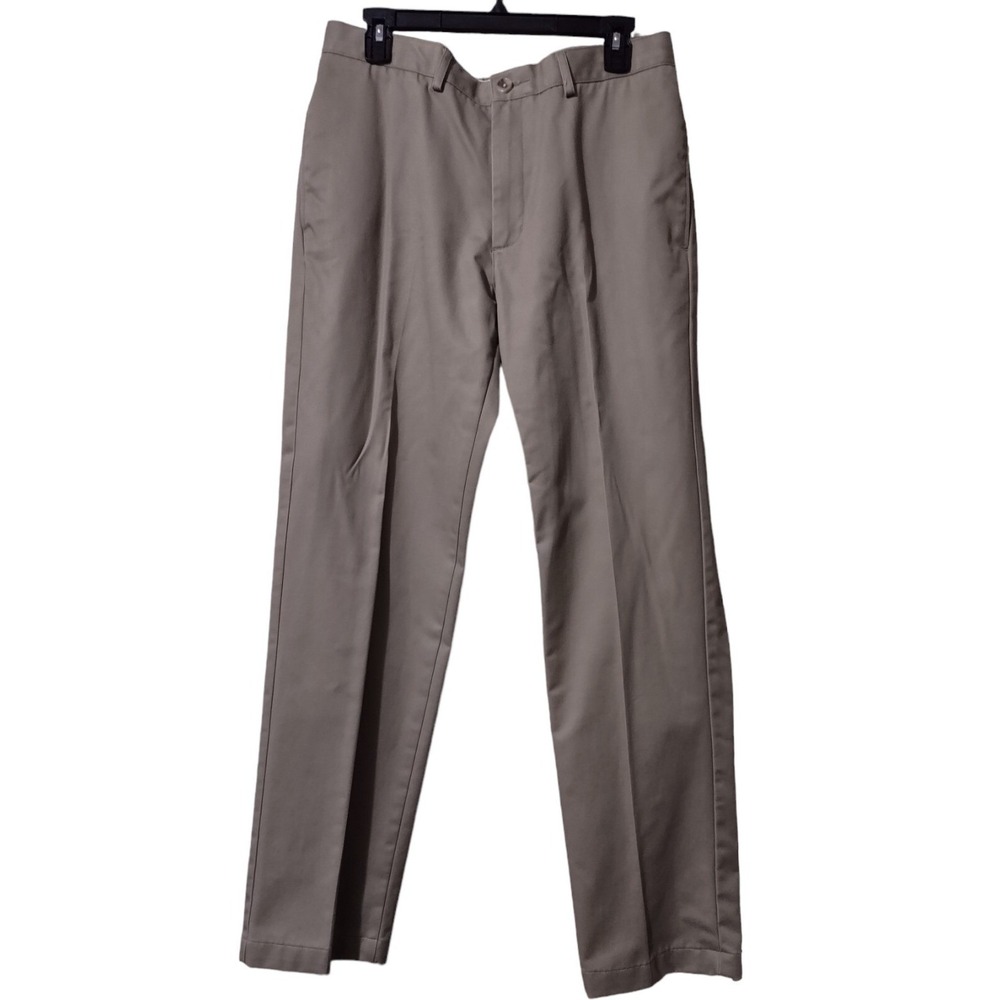 Lands' End Pants Men's Size 33 Khaki Pants Tailored Fit Dark Beige 4 Pockets
